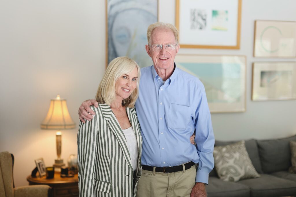 Ed Begley Jr and Rachelle Carson in living room